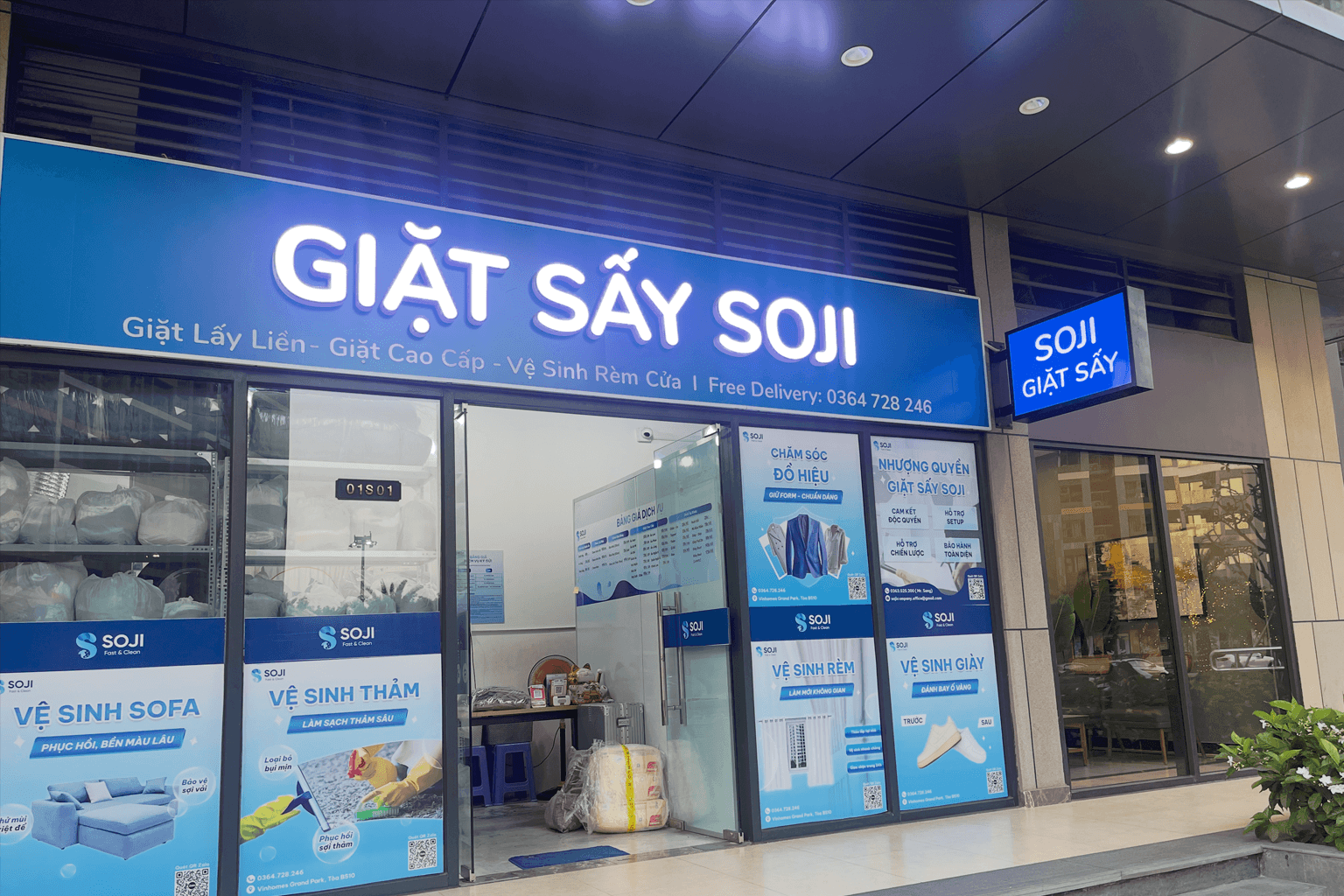 Bảng hiệu tiệm giặt sấy đẹp – kinh nghiệm thiết kế và thi công thu hút khách — công trình thực tế tại TP.HCM